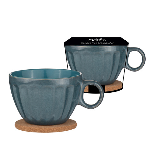 ladelle 60523 ELAN Becher- und Untersetzerset blau