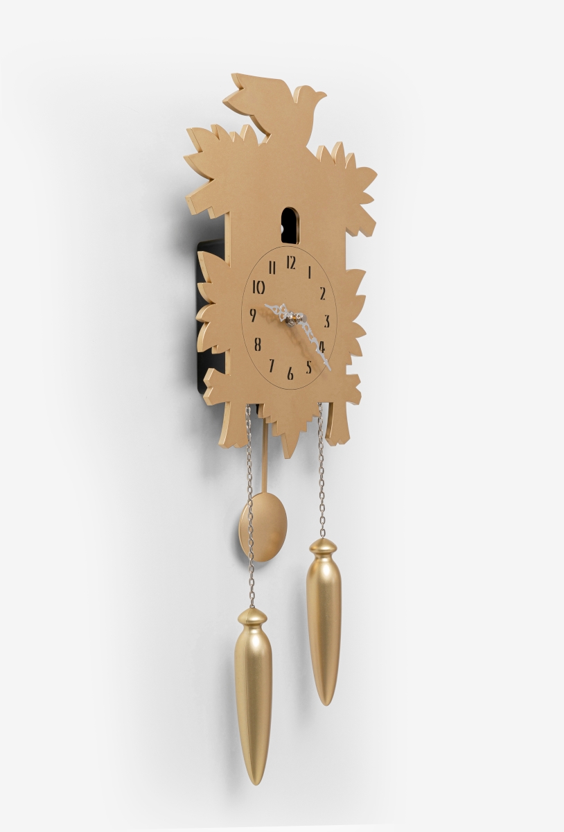 KARE Design Wanduhr Cuckoo Bird matt gold 24 x 58 cm