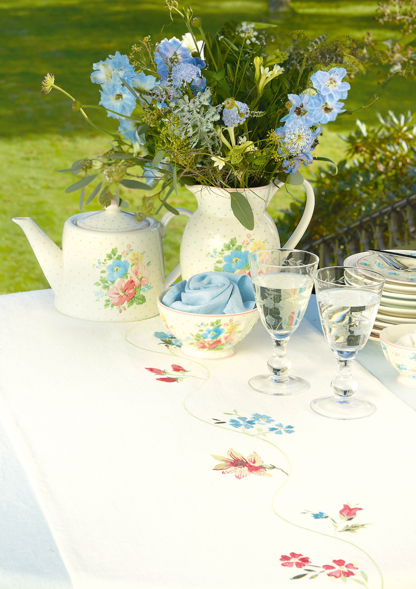 Greengate Josefina summer Geschirrtuch white 70x50cm