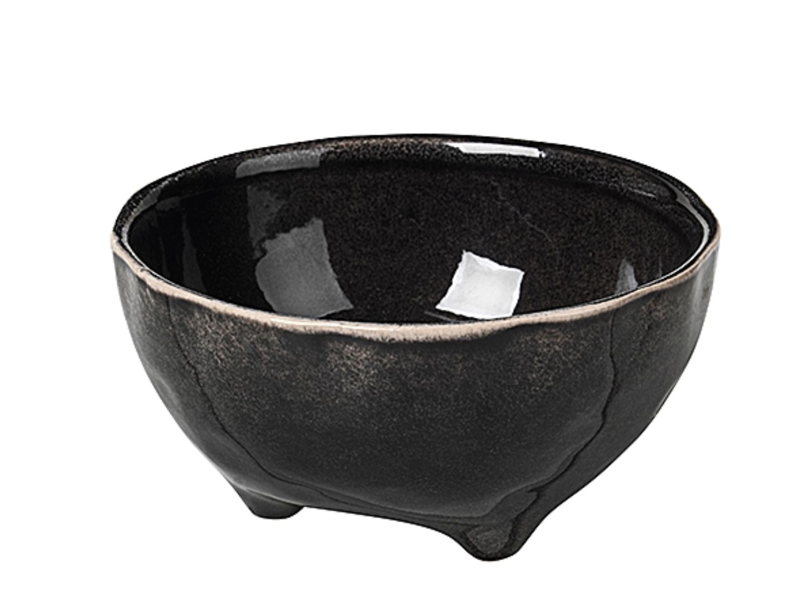 Broste Copenhagen NORDIC COAL Schale L mit Füßen 11 cm