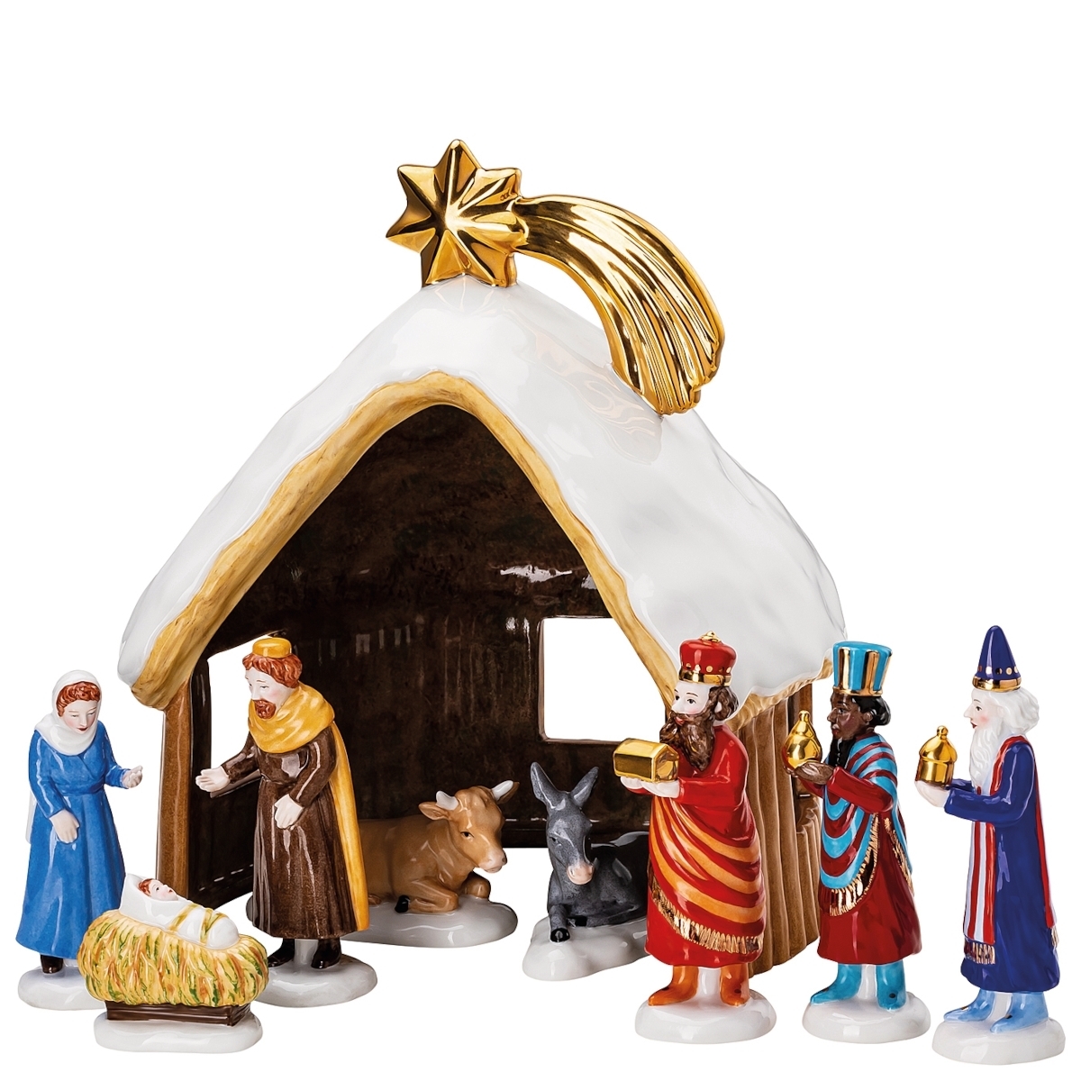 Hutschenreuther Weihnachtskrippe Krippenfigur Set Ochse Esel