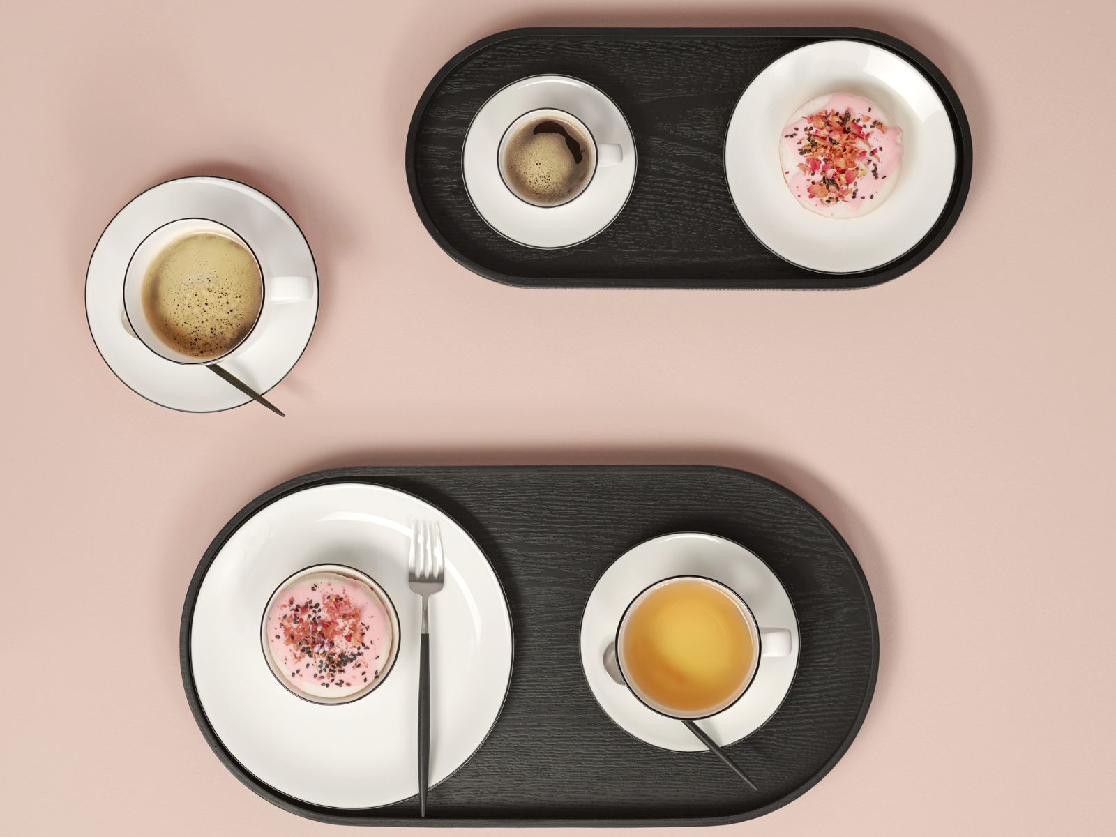 à table ligne noire Espressotasse mit Untertasse 0,07l Set6 Lifestyle1