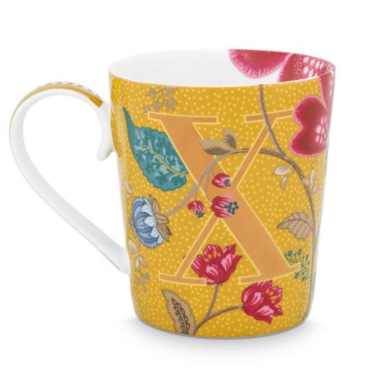 PIP STUDIO Blushing Birds Alphabet Becher yellow X 0,35 l