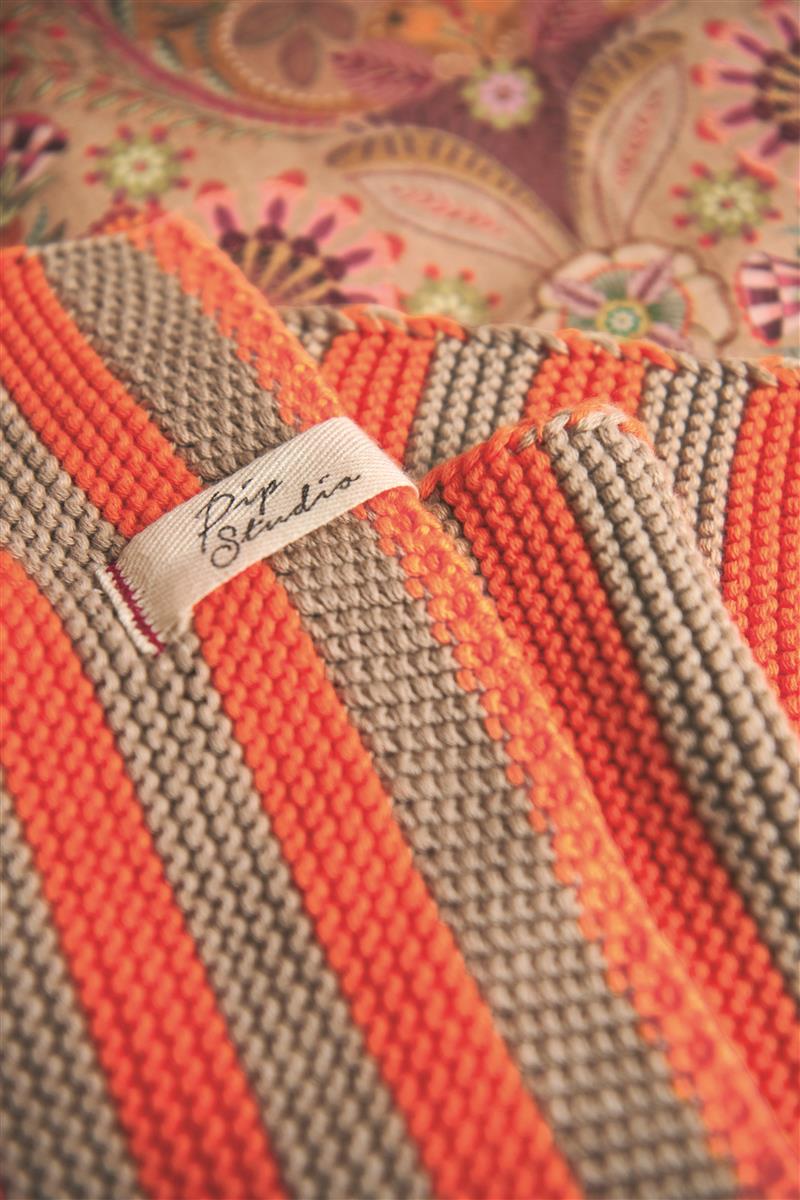 Bonsoir Stripe Tagesdecke gestrickt Throw orange 130x170 (1Stück) bh Lifestyle 1