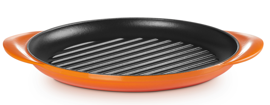 Le Creuset Grillplatte rund ofenrot 25cm Freisteller1