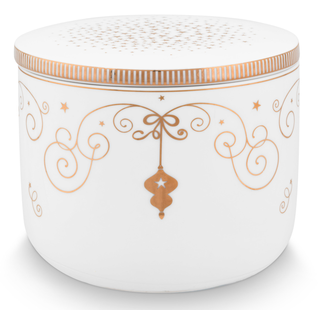 PIP STUDIO Royal Winter White Kerze mit Deckel 11,7x9,6cm