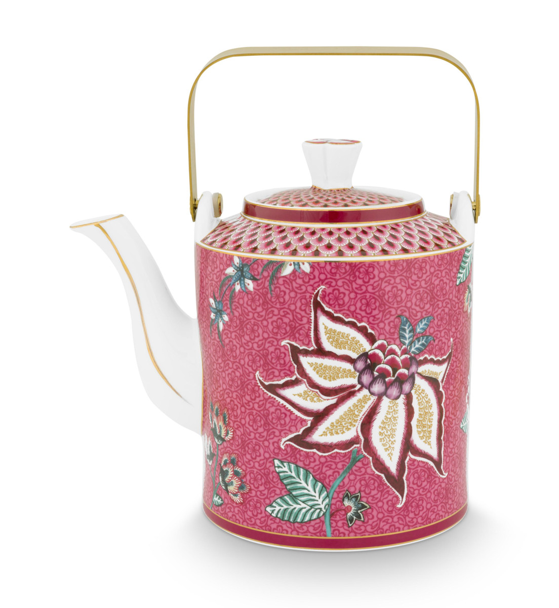 PIP STUDIO Flower Festival Oriental Geschenkset Teekanne dark pink 1l Freisteller