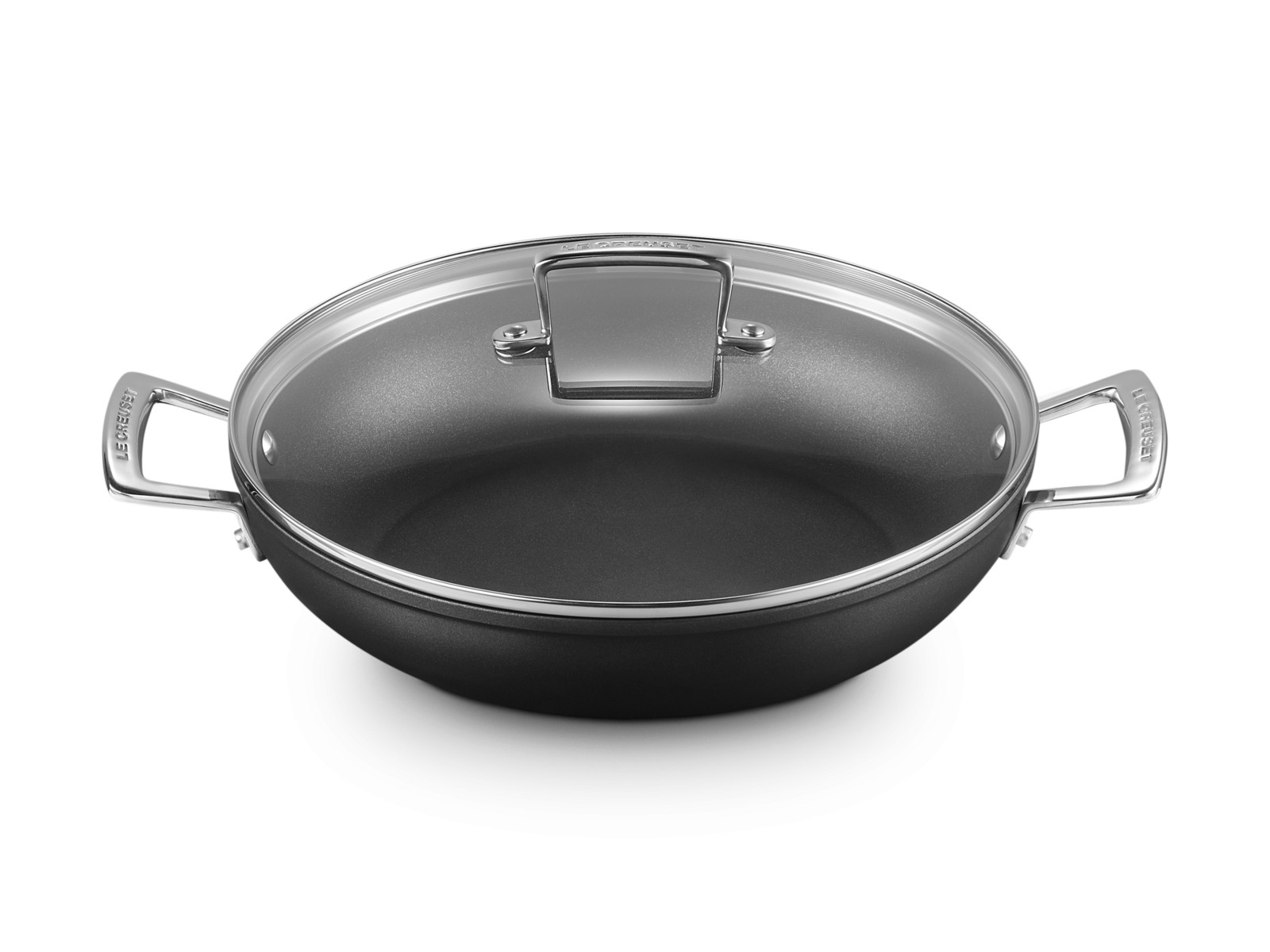 Le Creuset Aluminium-Antihaft Profipfanne mit Glasdeckel rund 28cm Freisteller 2