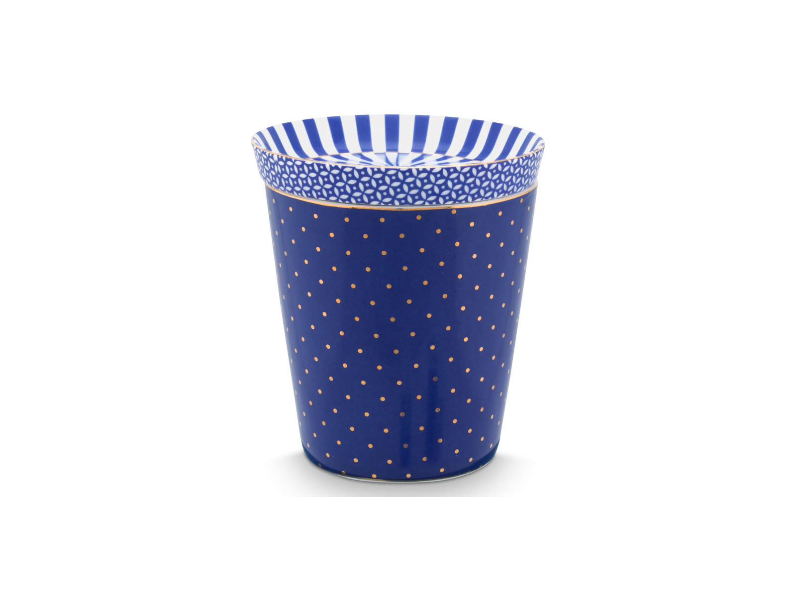 PIP STUDIO Royal Dots Becher & Teebeutelablage Set blau 230 ml