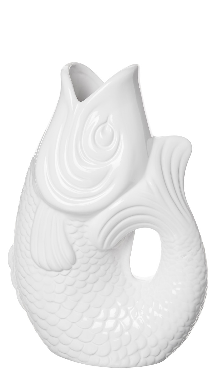 Giftcompany Monsieur Carafon  Vase / Karaffe Fisch S weiss 1,2l