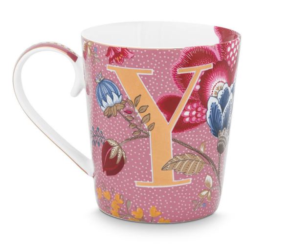 PIP STUDIO Floral Fantasy Alphabet Becher pink Y 0,35 l