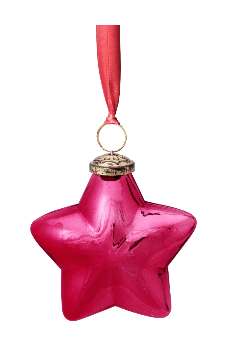PIP STUDIO Ornament Glass Baumanhänger Star pink 10 cm