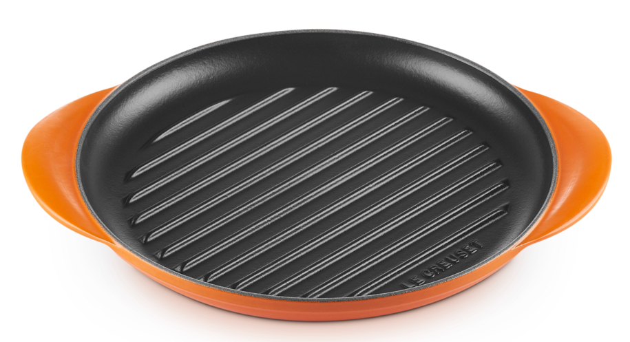 Le Creuset Grillplatte rund ofenrot 25cm Freisteller2