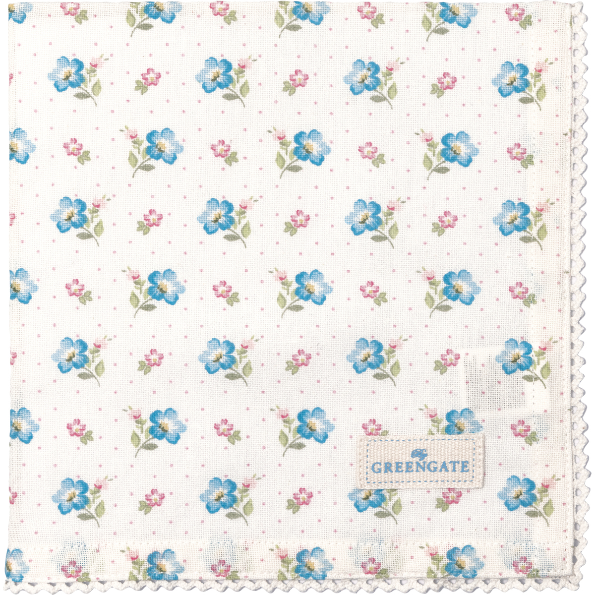 Greengate Rosalia Stoffserviette mit Spitze white 40x40cm