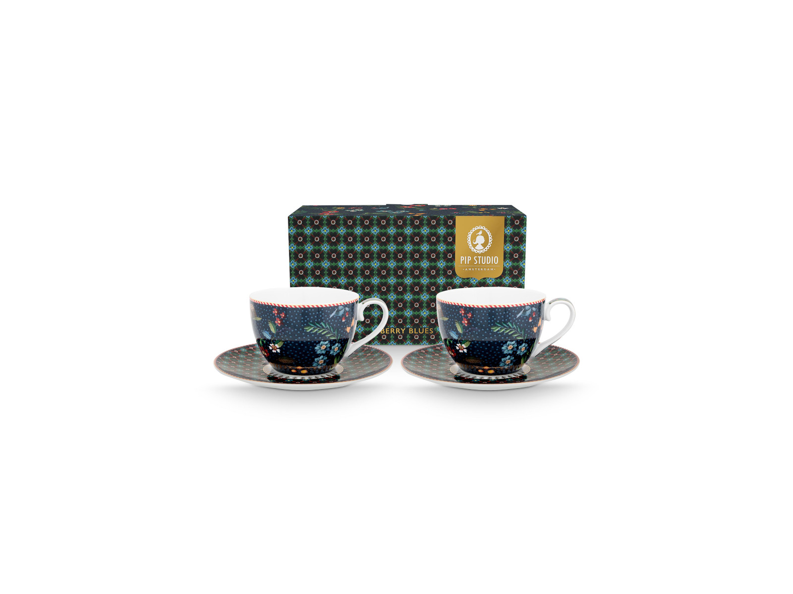 PIP STUDIO Berry Blues Kaffeetasse m.U. blau 280ml Set2 Freisteller 1