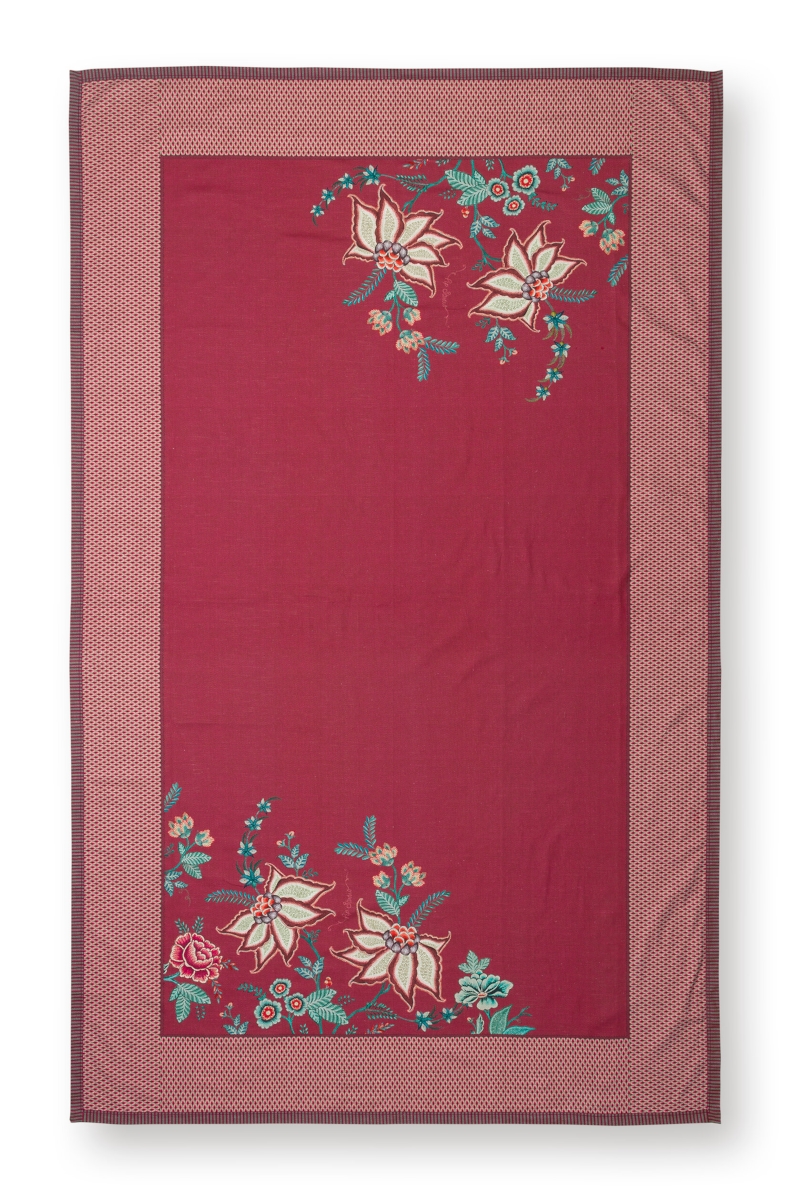 PIP STUDIO Flower Festival Tischdecke dark pink 150 x 250 cm