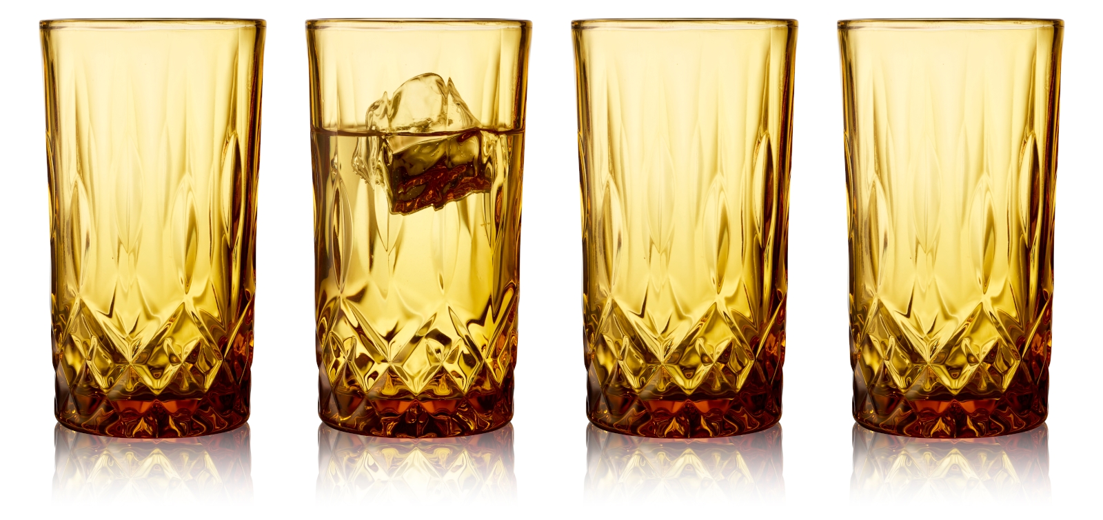 Lyngby Highball Sorrento Longdrinkglas amber 380ml Set4