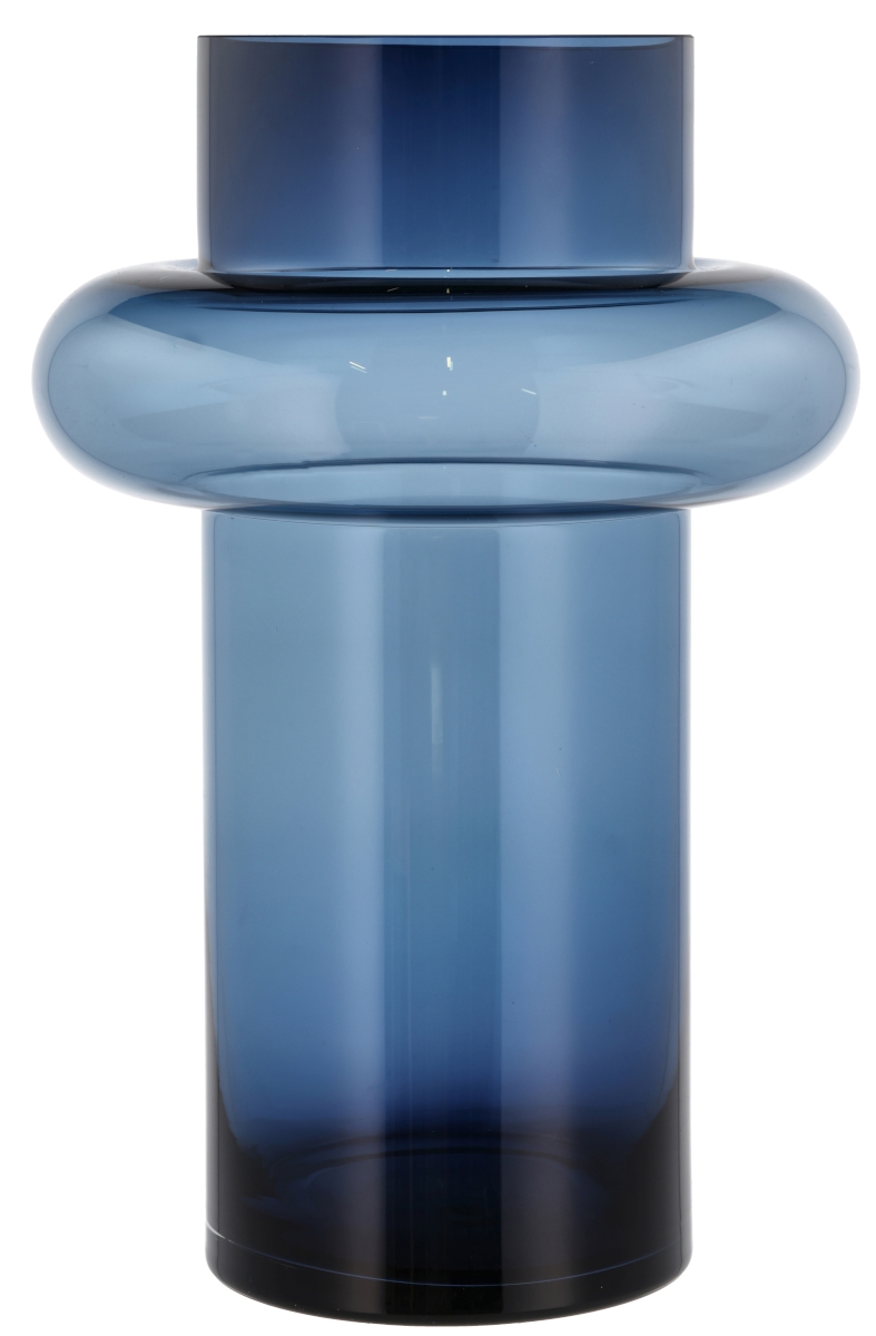Lyngby Tube Vase Glas dark blue 40 cm
