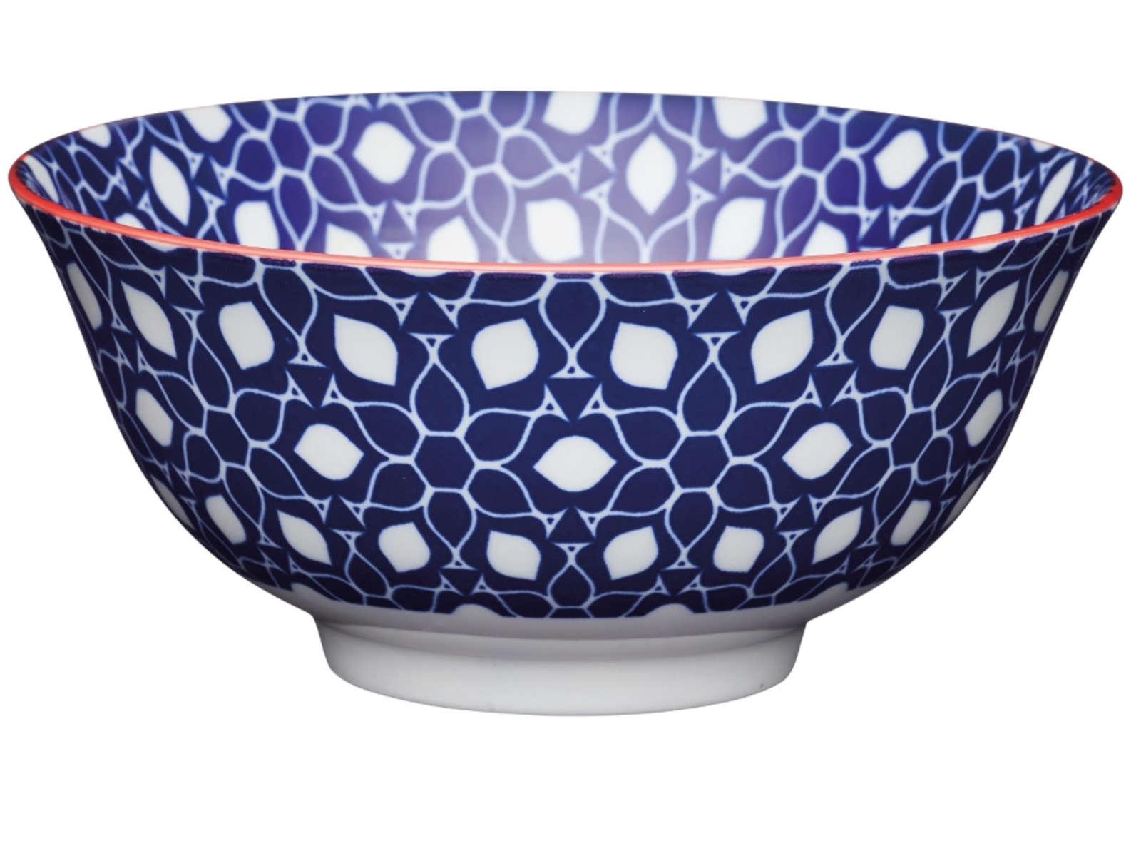 KitchenCraft Bowl Blue Floral Geometric 15,7 cm