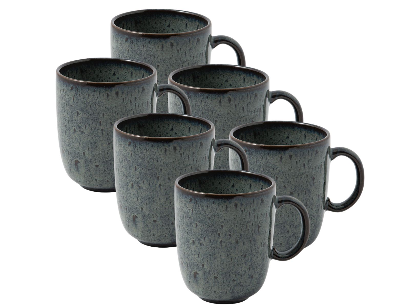 like Villeroy & Boch Lave gris Becher mit Henkel 0,4 l Set6 