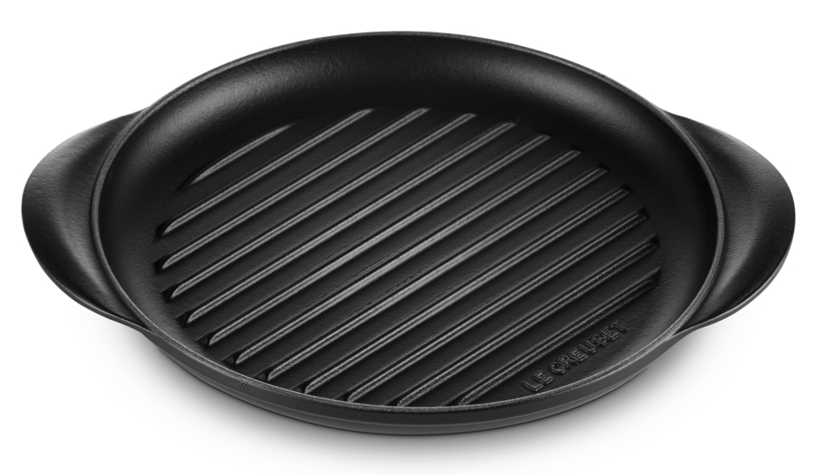 Le Creuset Grillplatte rund schwarz matt 25cm