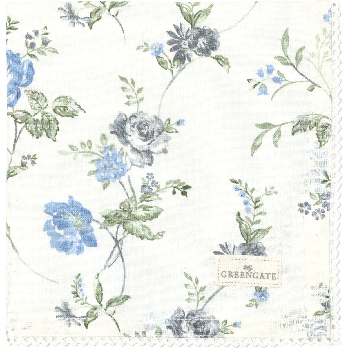 Greengate Celestine Stoffserviette mit Spitze white 40x40cm