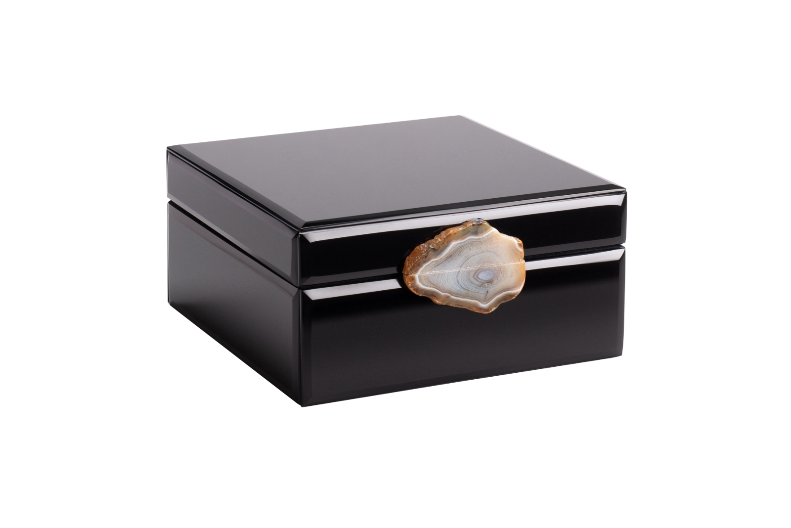 Giftcompany Miroir Spiegelbox mit Achat schwarz M 21 cm