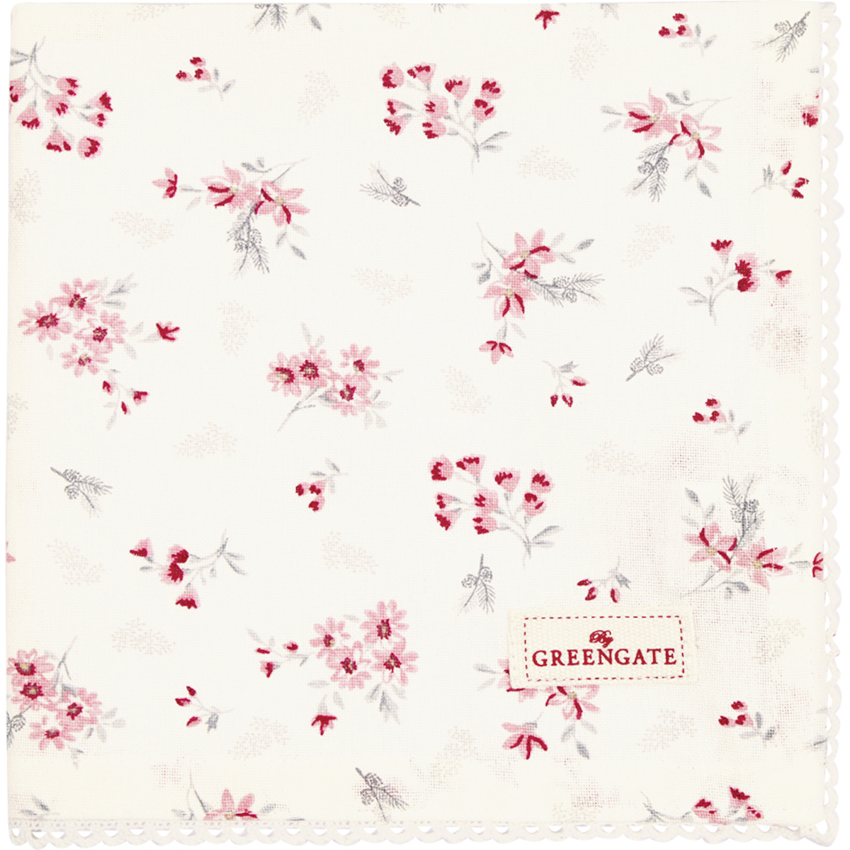 Greengate Emberly Stoffserviette mit Spitze weiss 40x40cm