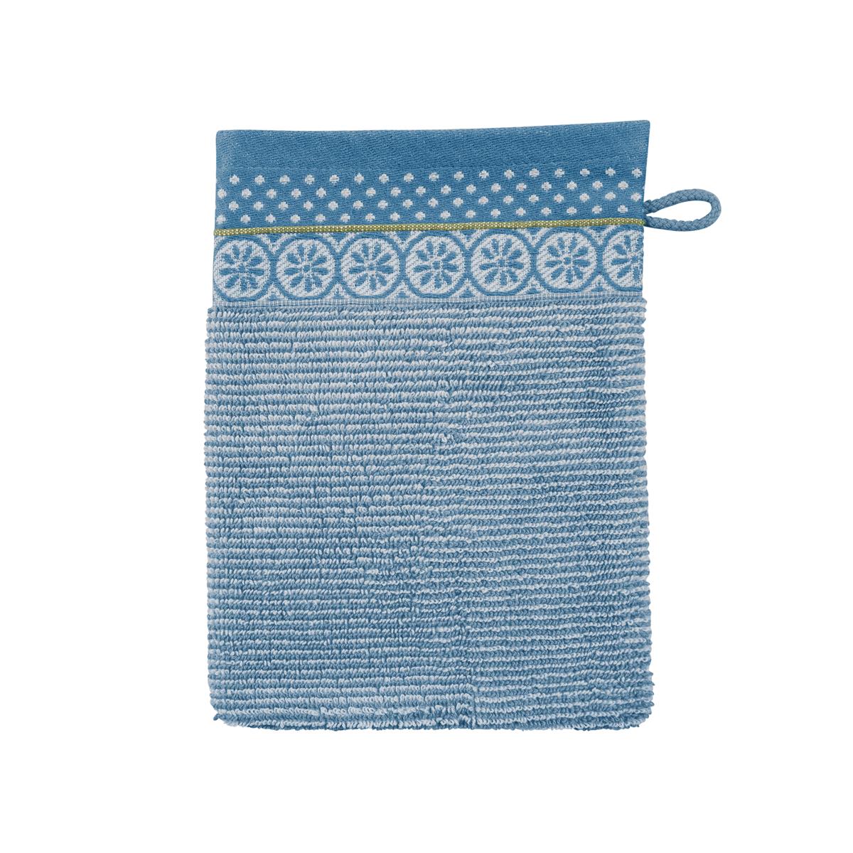 Soft Zellige Waschhandschuh blue grey 16x22cm (1 Stück)