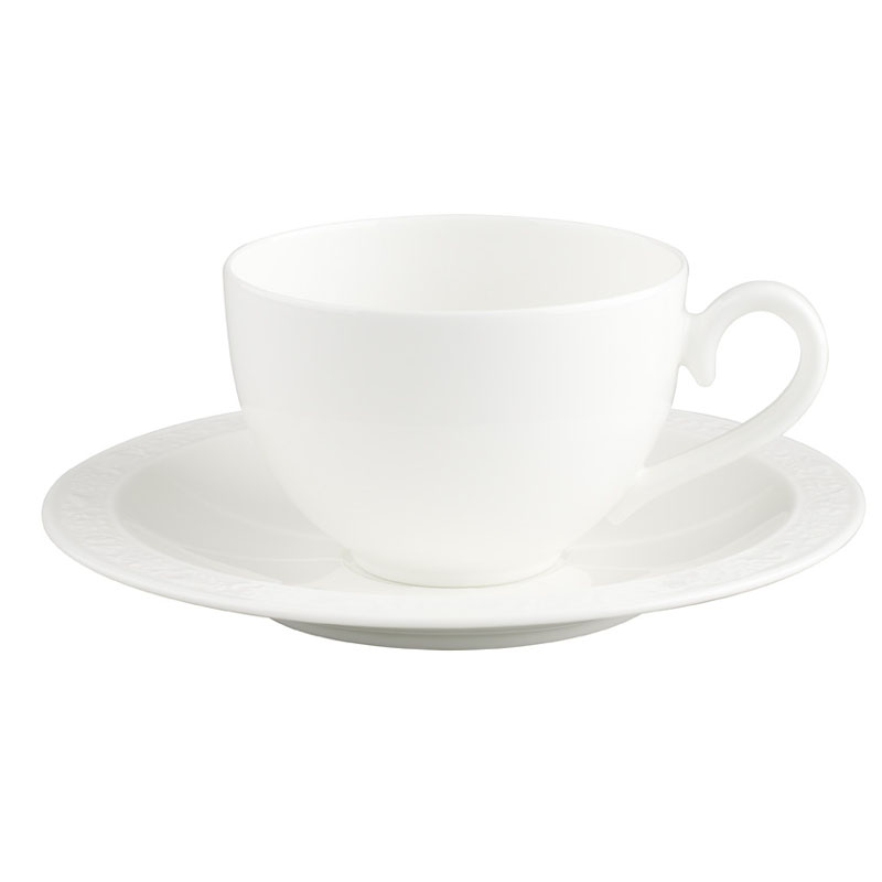 Villeroy & Boch White Pearl Kaffee-/Teetasse mit Untertasse 2tlg.