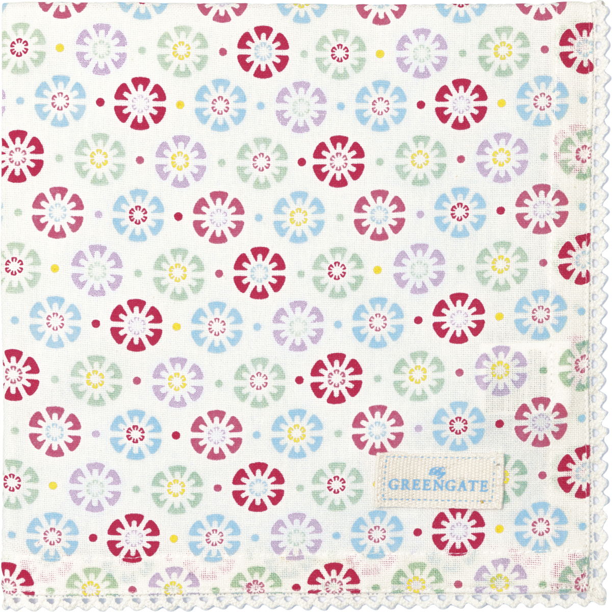 Greengate Rike Stoffserviette mit Spitze white 40x40cm