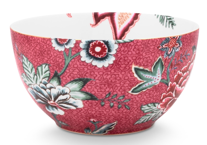 PIP STUDIO Flower Festival scallop Bowl dark pink 15 cm