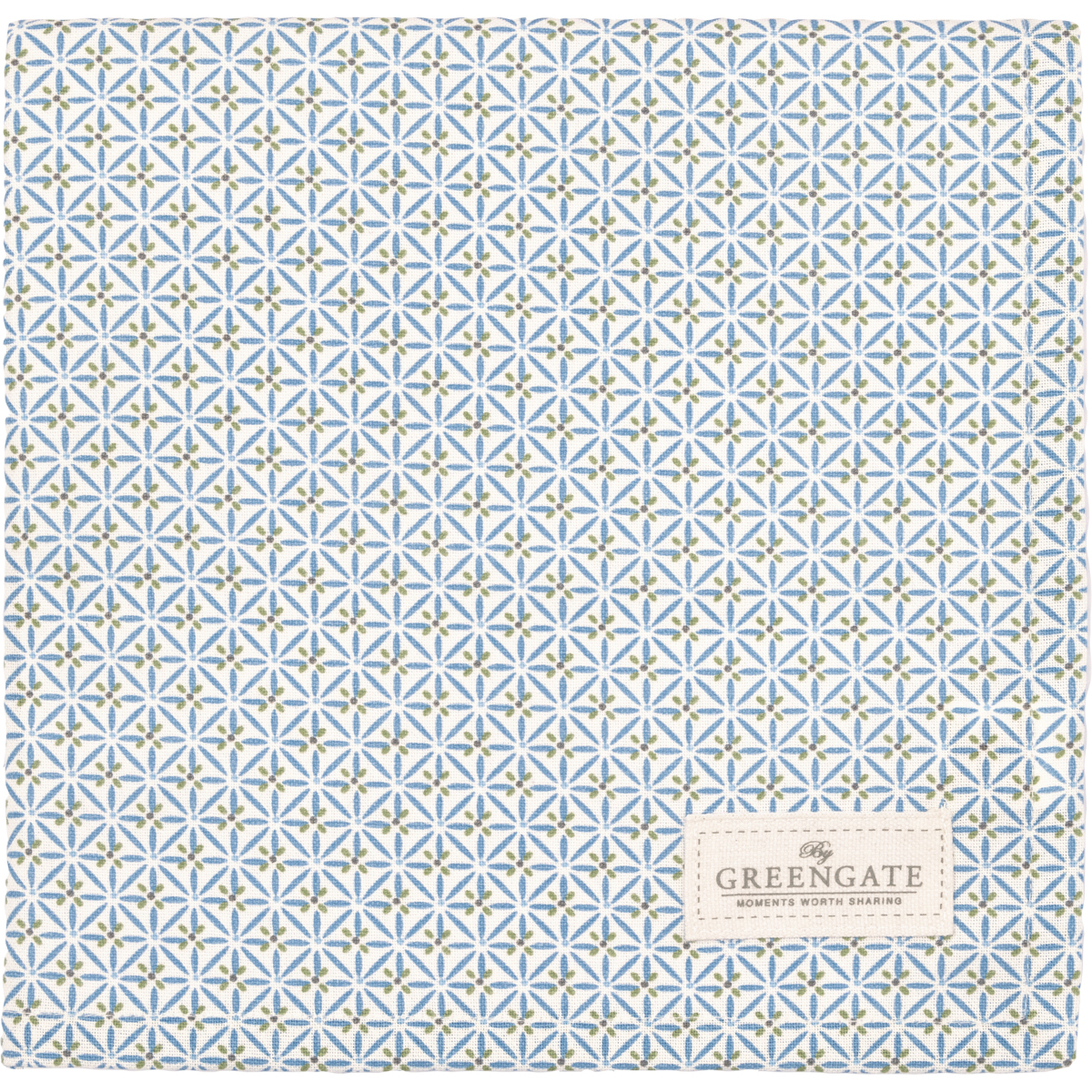 Greengate Britt Stoffserviette mit Spitze pale blue 40x40cm