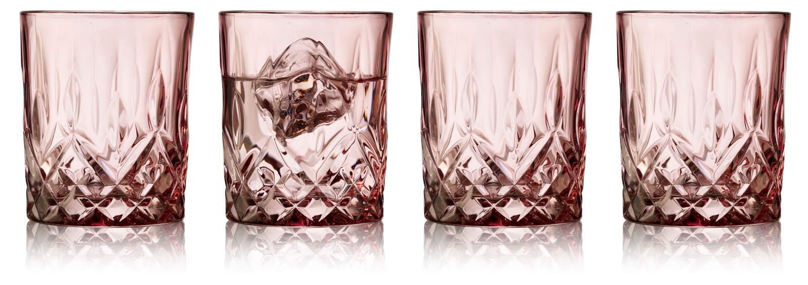 Lyngby Sorrento Whiskyglas pink 320ml Set4