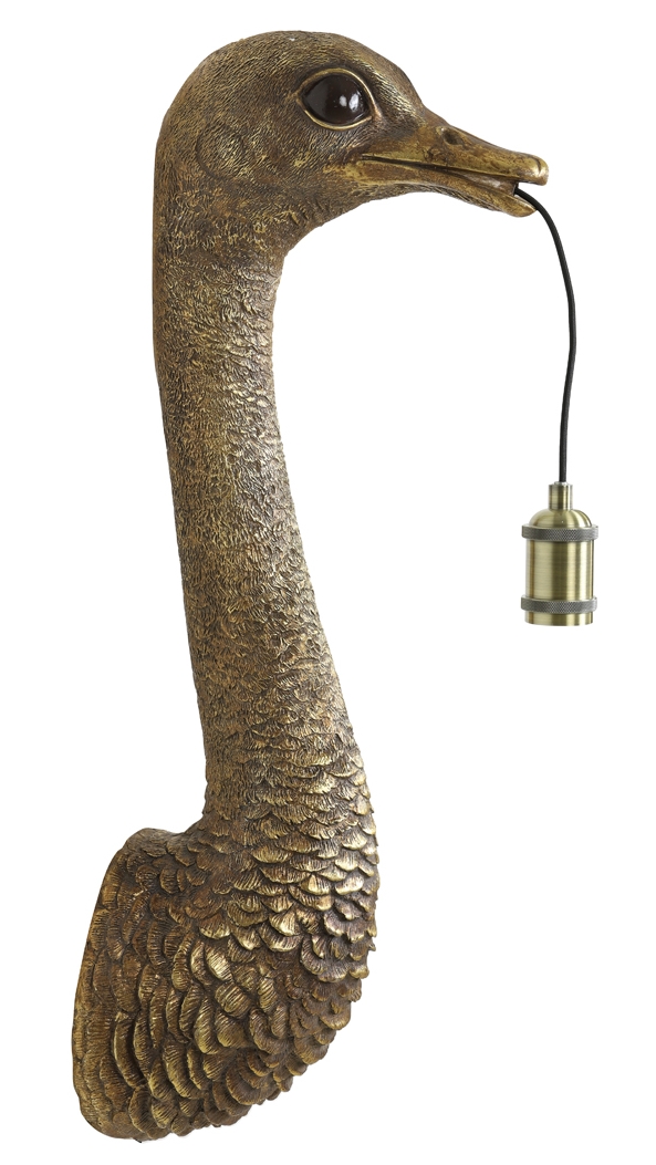 Light &amp; Living Ostrich Wandleuchte antik bronze 25 x 19 x 72 cm Freisteller2