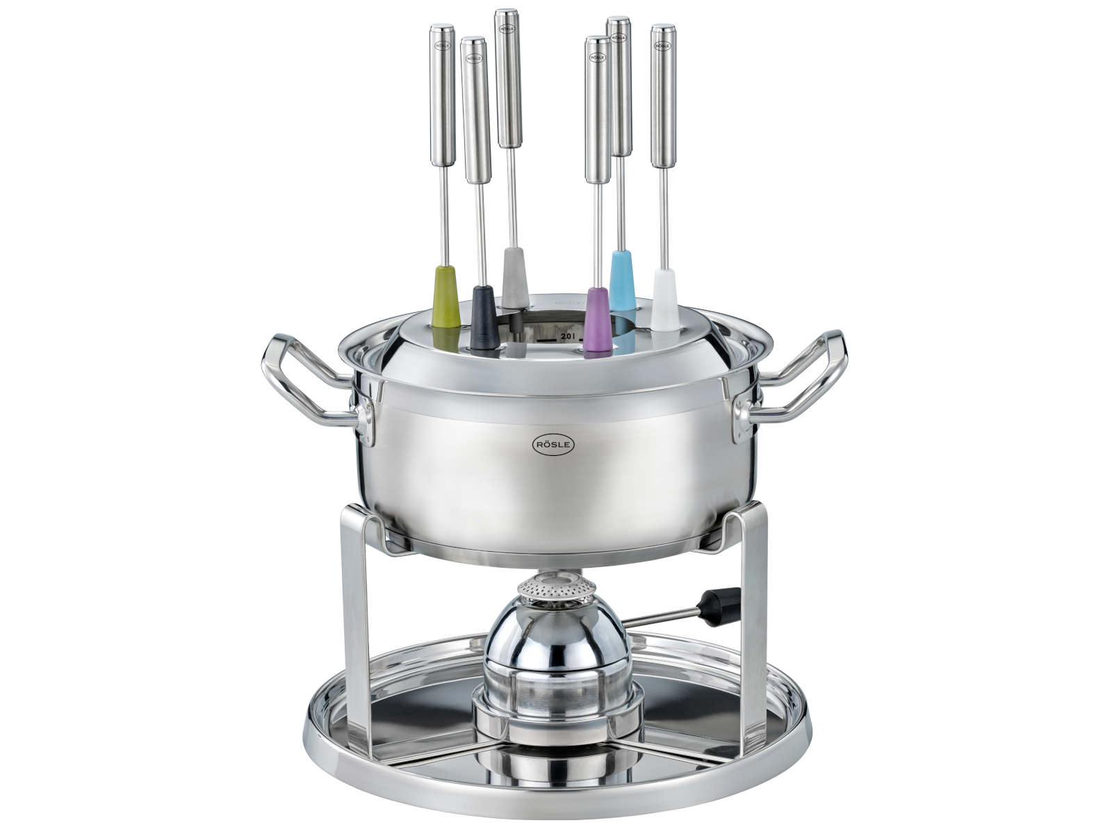 Rösle silber Fondue-Set mit Gasbrenner 39x27,5x15cm