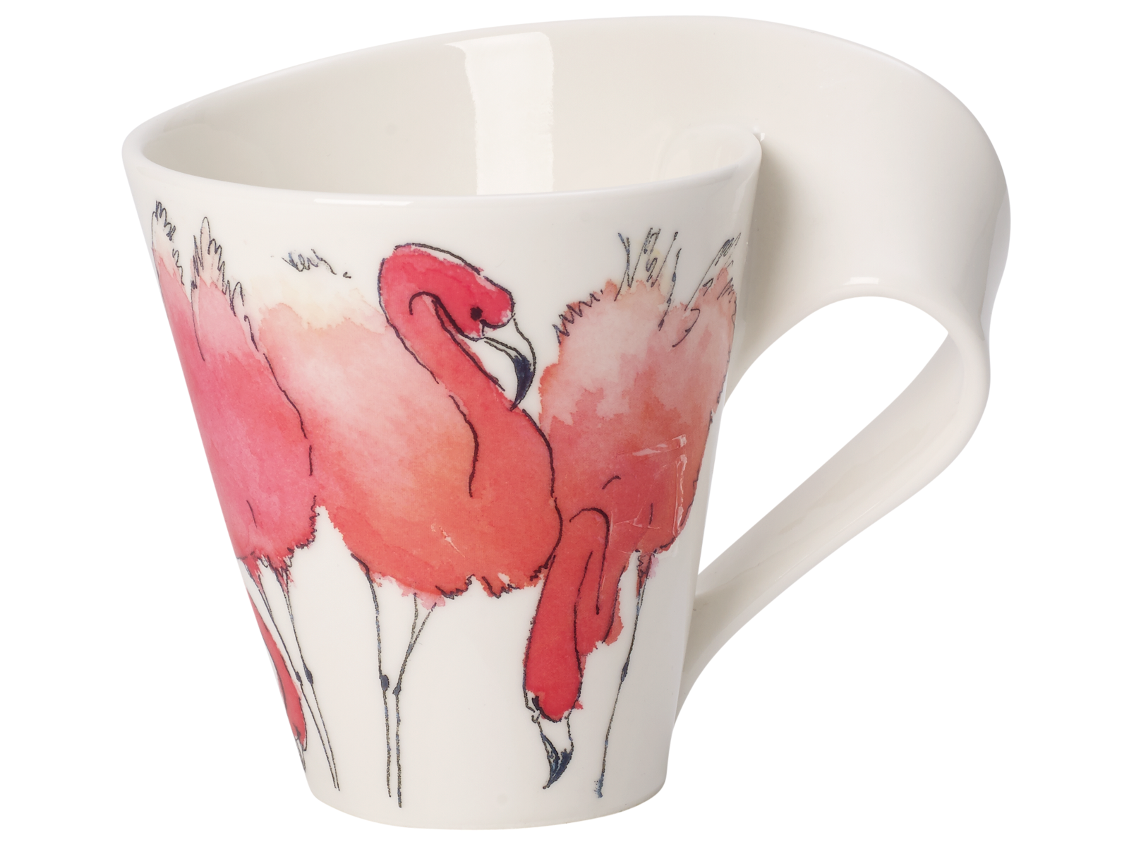 Villeroy & Boch New Wave Caffe Becher mit Henkel Rosa Flamingo