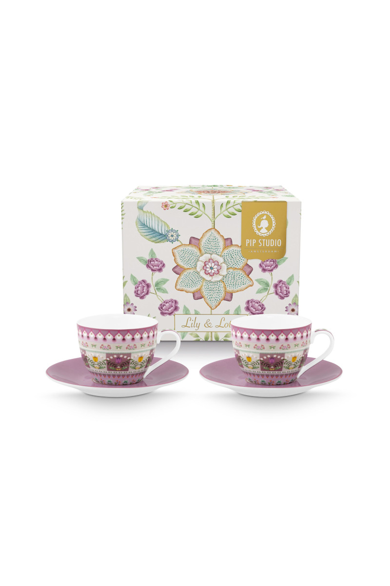 PIP STUDIO Lily&Lotus Espressotasse m.U. lila 120ml 4tlg