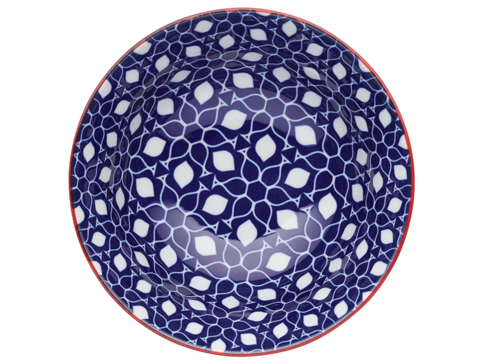 KitchenCraft Bowl Blue Floral Geometric 15,7 cm