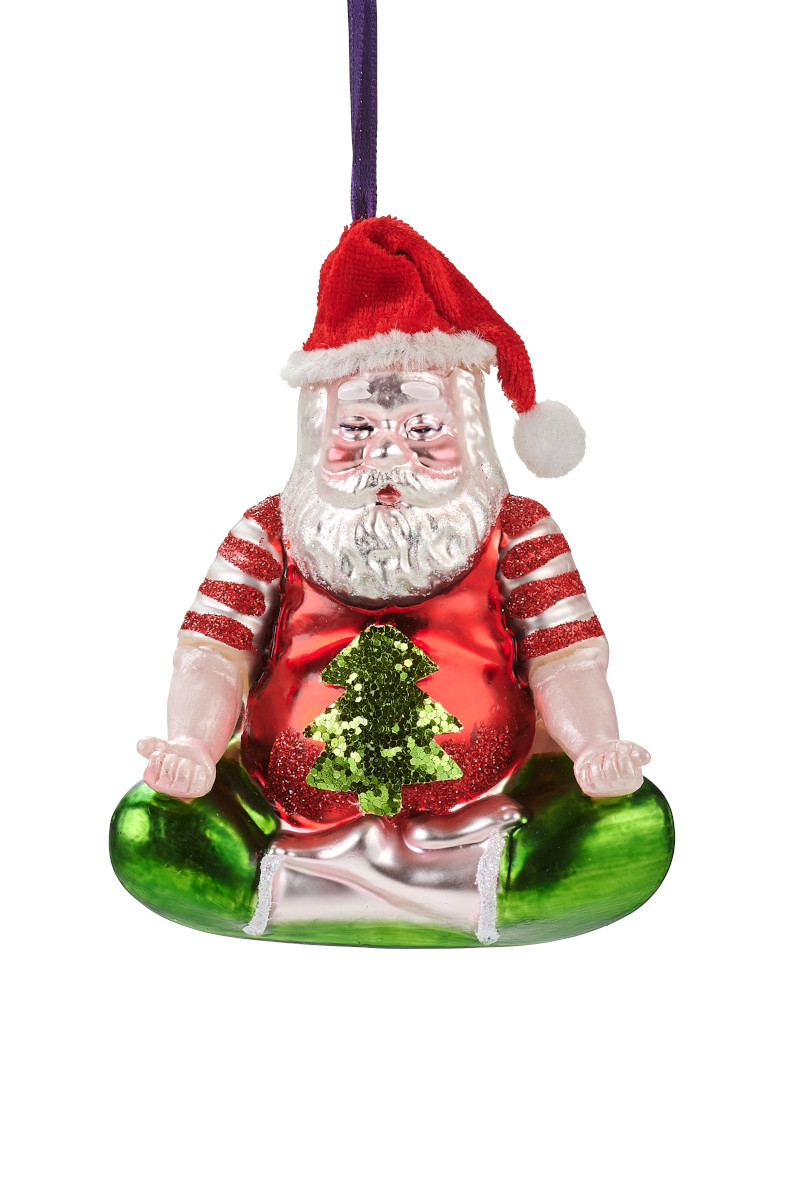 Giftcompany Hänger meditierender Santa rot/grün 5,4cm (1 Stück) Freisteller