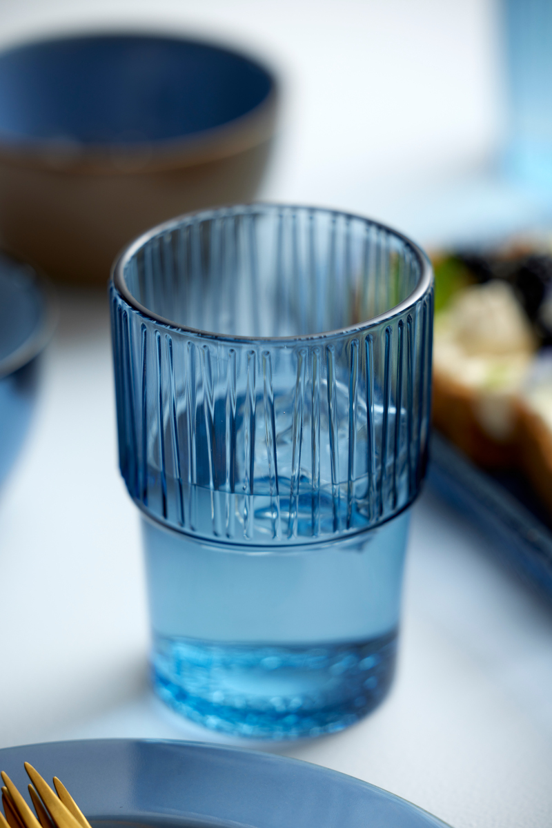 Bitz Kusintha Caféglas blau 380ml  4er Set Lifestyle