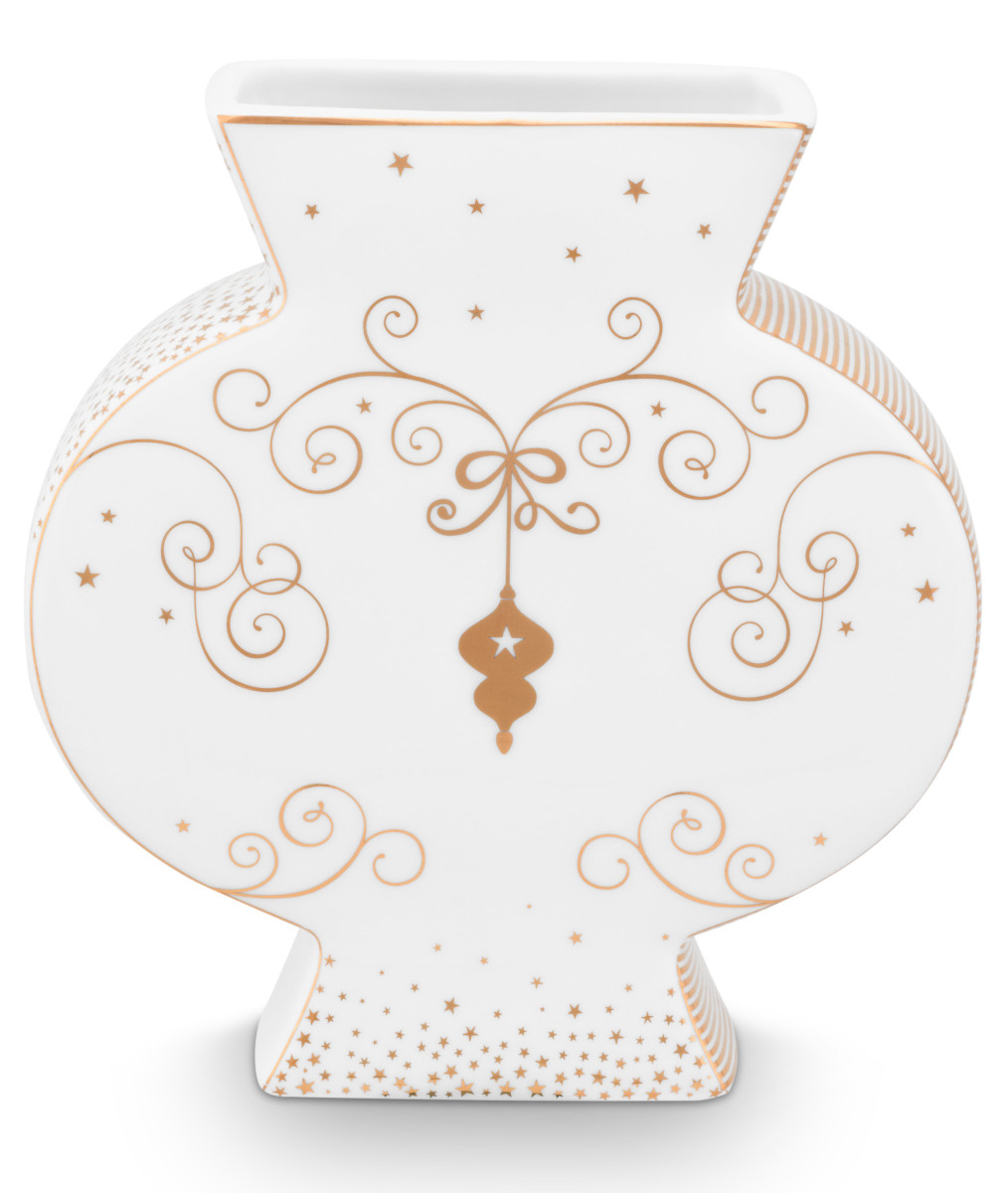 PIP STUDIO Royal Winter White Vase flach 16,5cm Freisteller