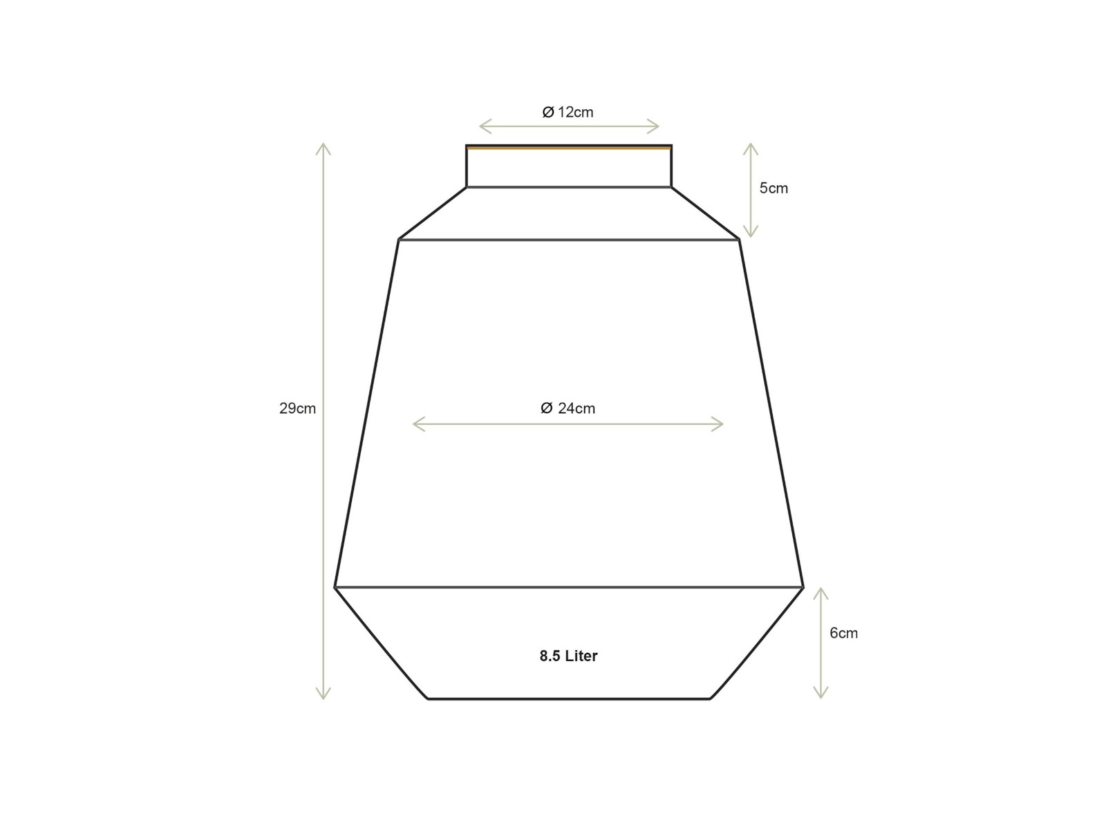 PIP STUDIO Vase Metall Stripes grün 24x29cm Lifestyle 3