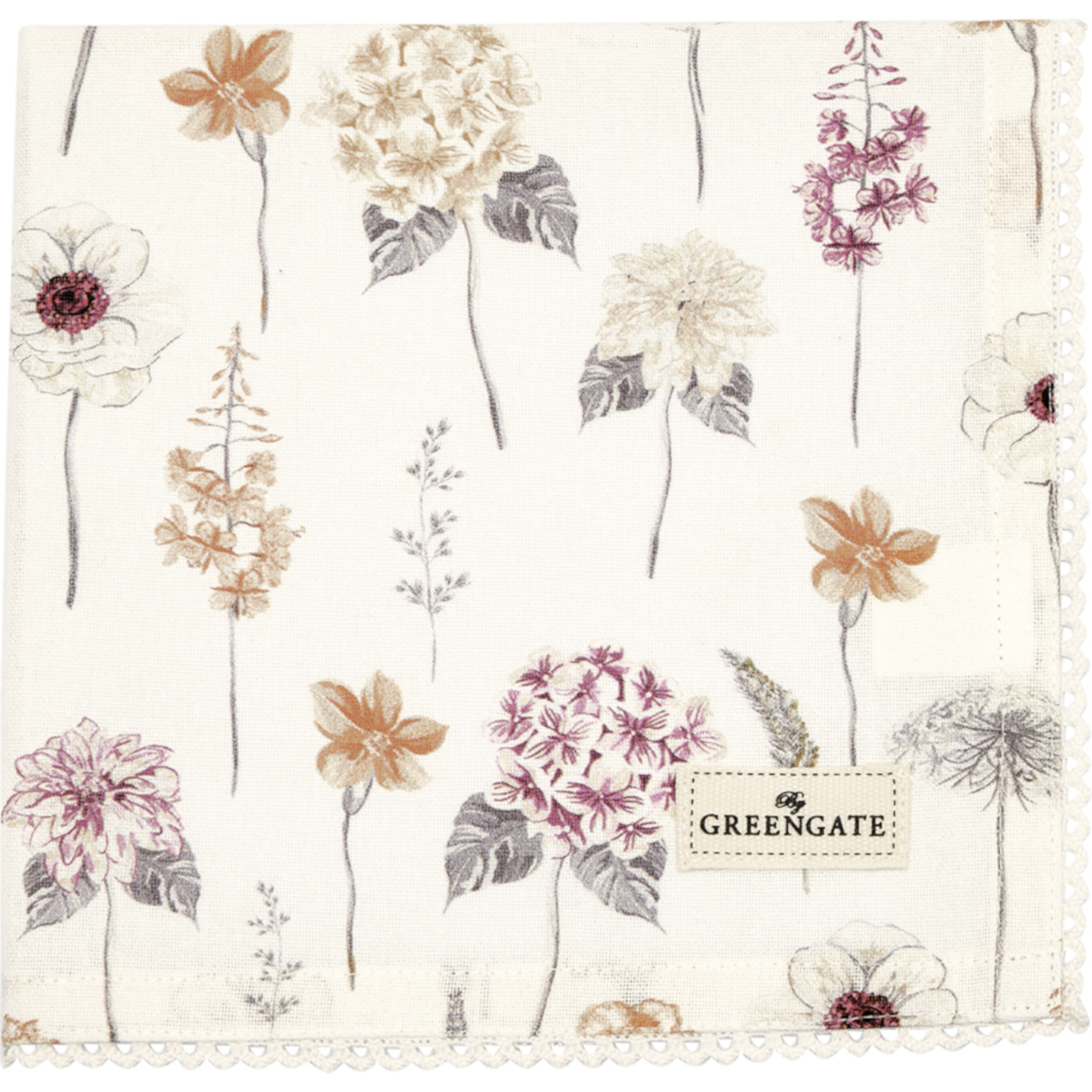 Greengate Lillith Stoffserviette weiss 40x40 cm