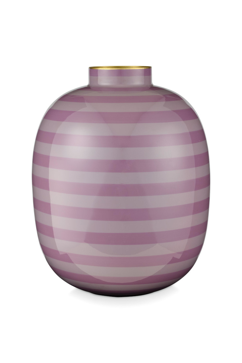 PIP STUDIO Home Deco Stripes Metal Vase lila 32cm