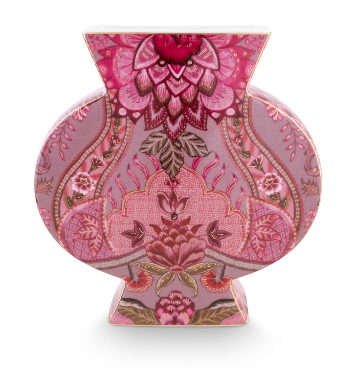 PIP STUDIO Kyoto Festival flache Vase pink16,5 cm