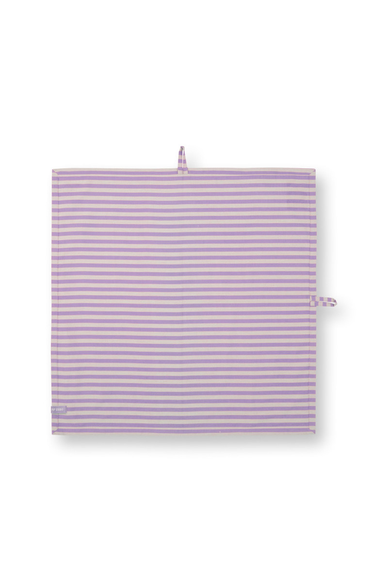 PIP STUDIO Lily&amp;Lotus Geschirrtuch Stripes lila 65x65cm 2 Stück Freisteller 4