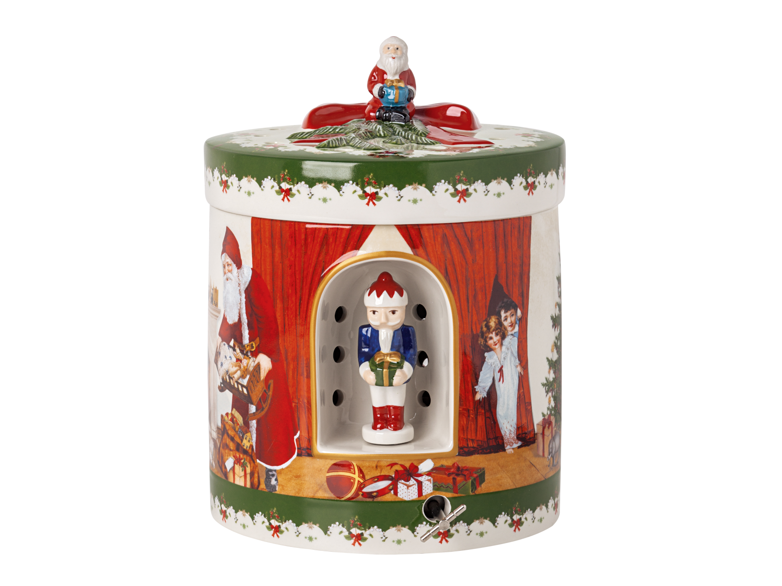 Villeroy &amp; Boch Christmas Toys Spieluhr Paket rund Santa b.Gesch. Freisteller 1