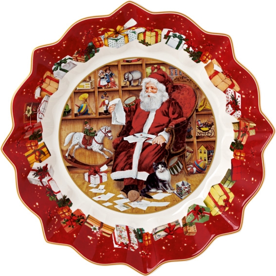 Villeroy & Boch Toy's Fantasy Schale auf Fuss Santa liest Wunschz.