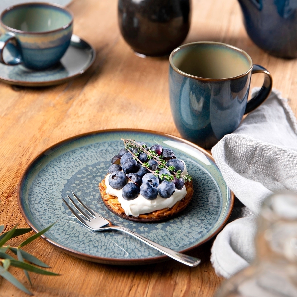 like Villeroy & Boch Crafted Denim blau-braun Frühstücksset 6-teilig